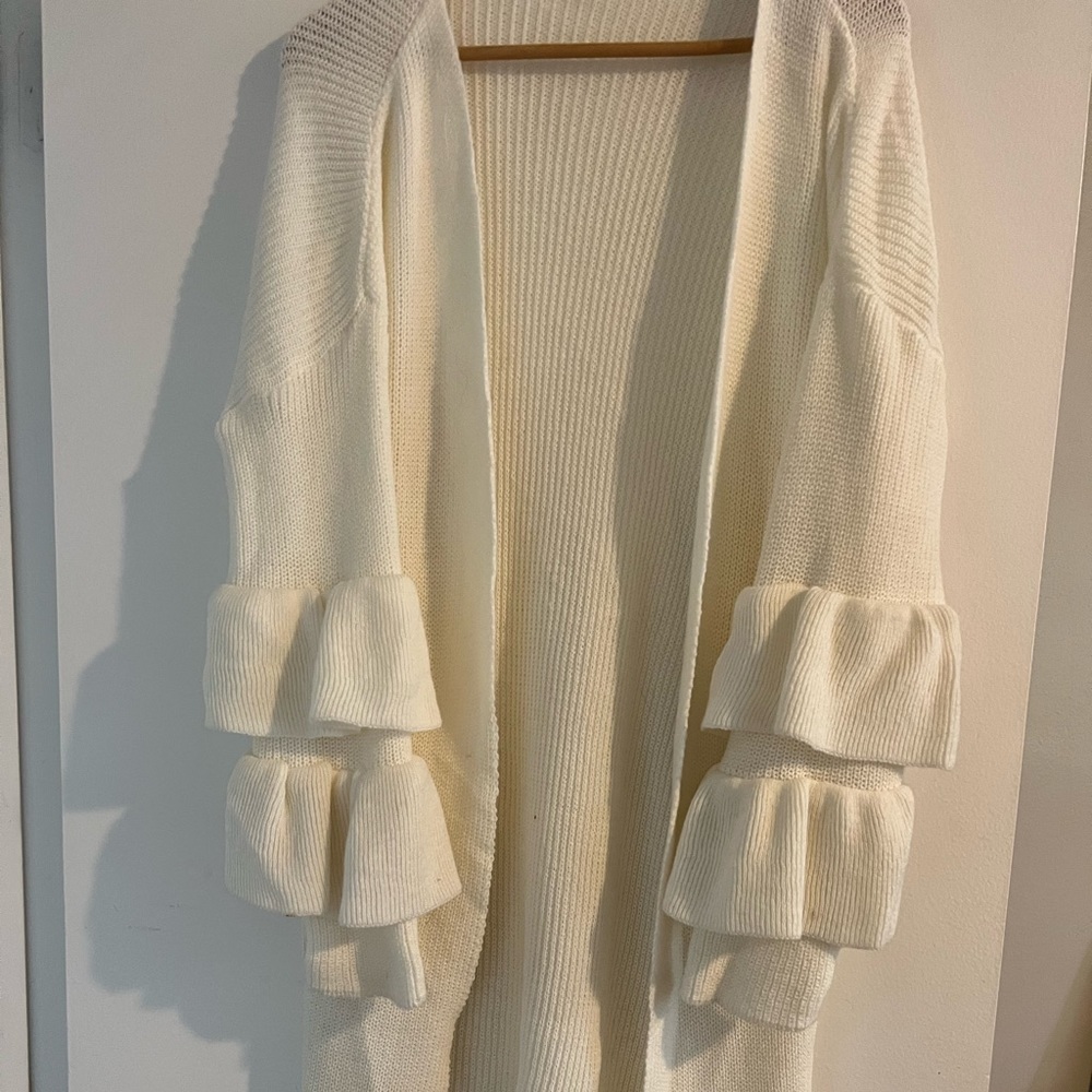 Bell sleeve off white Cardigan